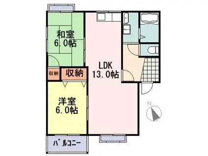ベイフィオーレ(2LDK/1階)の間取り写真