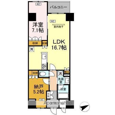 サンジョイアゼロ(1LDK/7階)の間取り写真