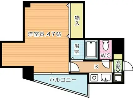 グレイス片野(1K/2階)の間取り写真