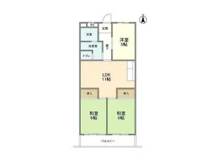 ハイム太子堂(3LDK/3階)の間取り写真