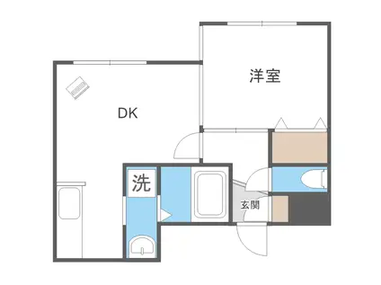 フェリーチェ27(1LDK/4階)の間取り写真