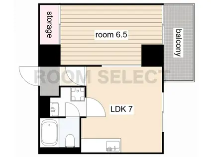 中京第3ビル 民泊NG・事務所使用OK(1LDK/5階)の間取り写真