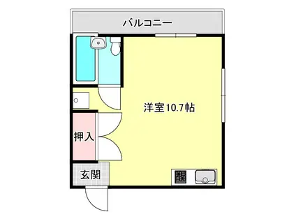 柳田ハイツ(ワンルーム/3階)の間取り写真