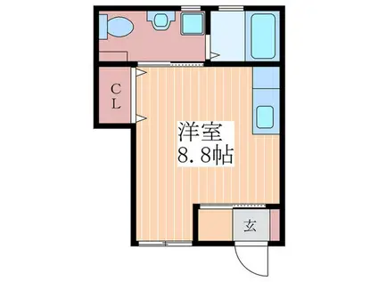 リノリノアパートメント五日市(ワンルーム/1階)の間取り写真