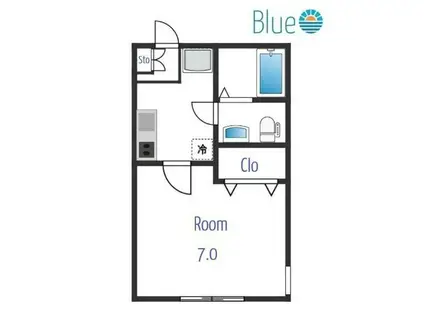 ハッピーヒルズ長後(1K/1階)の間取り写真