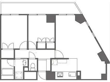 ラフィネ大崎(2LDK/4階)の間取り写真