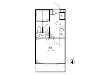 MAISON I-BOX(1K/2階)の間取り写真