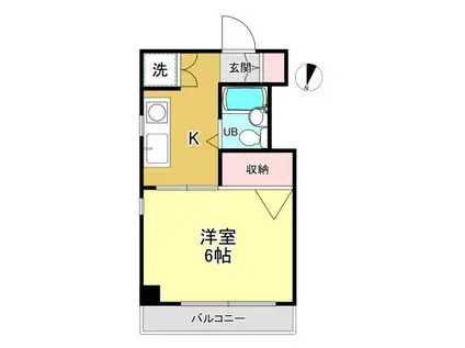 エステート浦賀(1K/3階)の間取り写真
