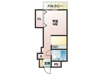 ファッションハイツ城山(1K/5階)の間取り写真