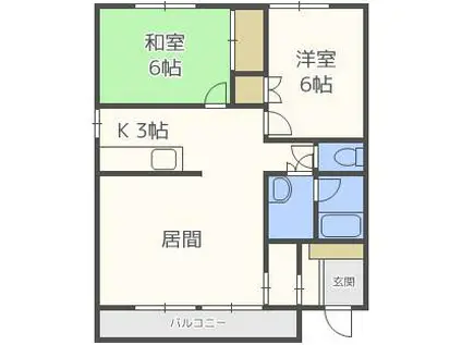 CORT63(2LDK/1階)の間取り写真