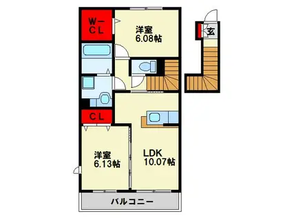 COMFORTAS K(2LDK/2階)の間取り写真