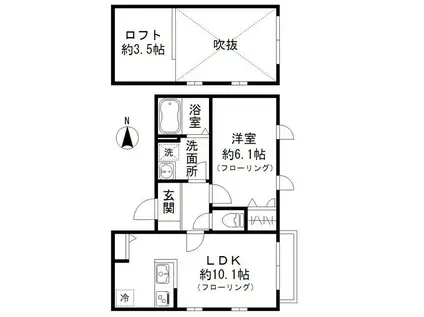 プレザント学芸大学(1LDK/2階)の間取り写真
