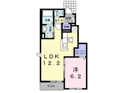 サンリットIV(1LDK/1階)の間取り写真