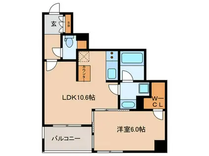 エステムプラザ梅田・中崎町II(1LDK/4階)の間取り写真