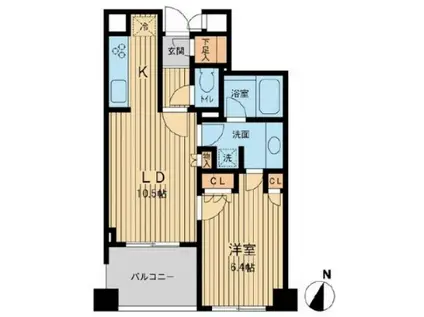 アーデン駒沢パークフロント(1LDK/7階)の間取り写真