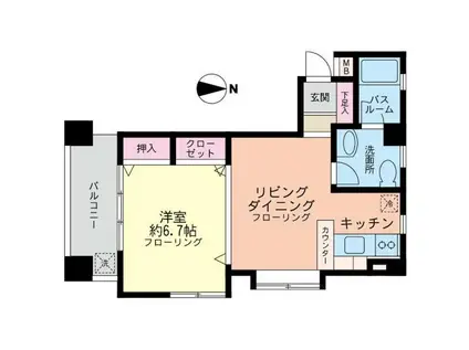 フジビューハイツ菊名弐番館(1LDK/3階)の間取り写真