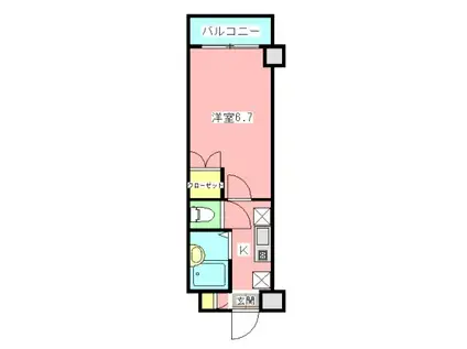 イーストベイ・船橋本町(1K/6階)の間取り写真