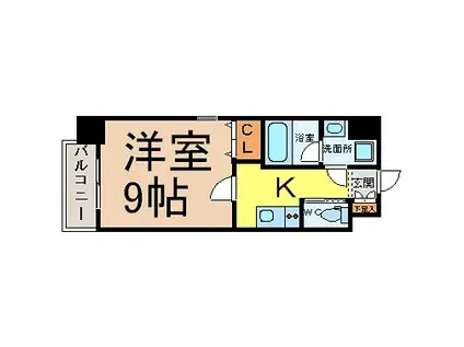 アマーレ東海通(1K/4階)の間取り写真