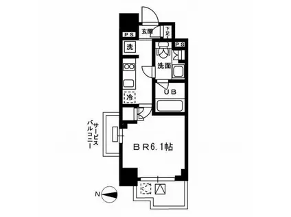 レジディア新宿イーストIII(1K/9階)の間取り写真