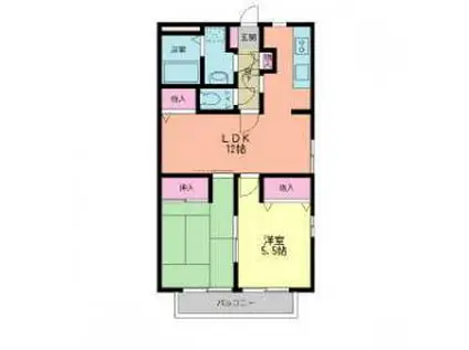 リベリテ中央(2LDK/1階)の間取り写真