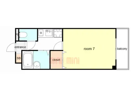 カーサグランテ竹島(1K/1階)の間取り写真