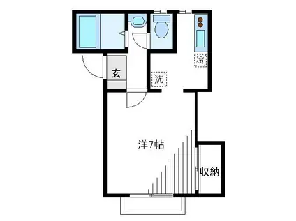 ラルクハイツ(1K/1階)の間取り写真