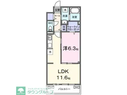 コンテチェスト24(1LDK/2階)の間取り写真