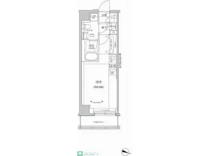 RELUXIA両国II(ワンルーム/8階)の間取り写真