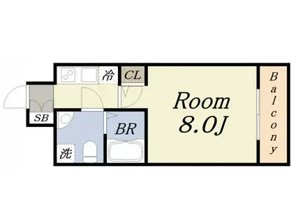 BASE NAMIYOKE(1K/10階)の間取り写真