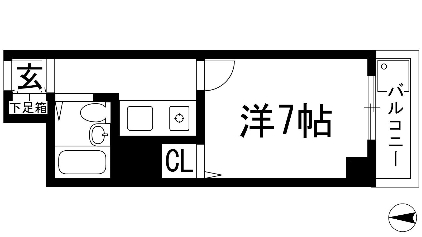 エルベラーノ宝塚(1K/3階)の間取り写真