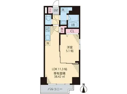 S.S.キューベライズ(1LDK/6階)の間取り写真