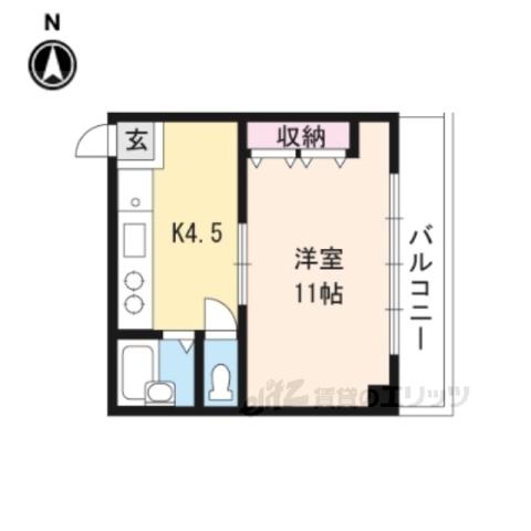 コーポ大鷺(1K/2階)の間取り写真