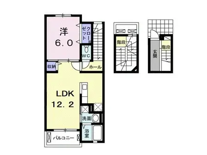 リサーチャー(1LDK/3階)の間取り写真
