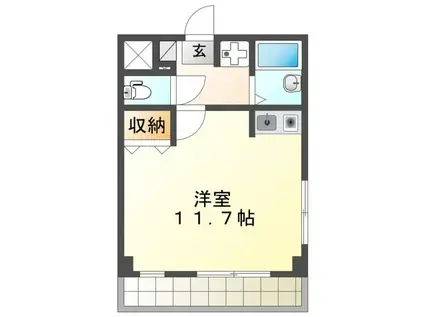 ウイングコートLIVELY(ワンルーム/3階)の間取り写真