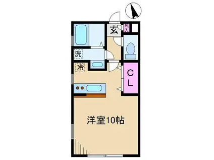 ラズベリーハウス(ワンルーム/2階)の間取り写真