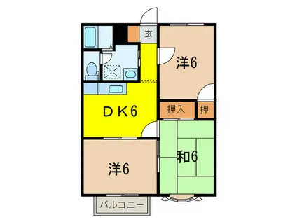 ドミール長野(3DK/2階)の間取り写真