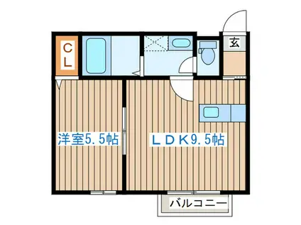 リングフィールド連坊駅前II(1LDK/2階)の間取り写真