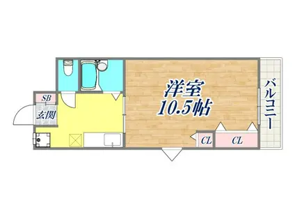 コーポアルム2(1DK/3階)の間取り写真