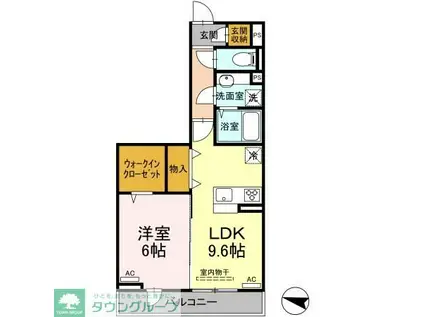 エクセリア上鷺宮II(1LDK/2階)の間取り写真