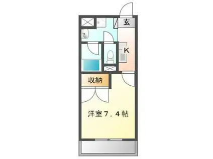 フォックスレイク(1K/4階)の間取り写真