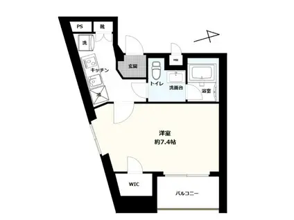 アイル東京リバーサイド(1K/8階)の間取り写真