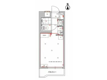 ラ・レジダンス・ド・アドラーブル(ワンルーム/3階)の間取り写真