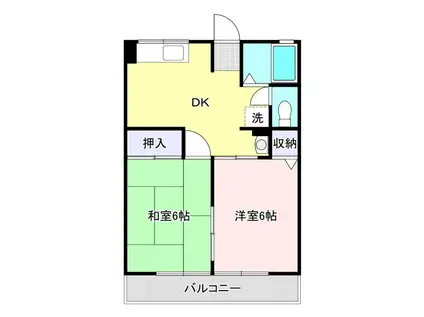 メルヘンセブン(2DK/1階)の間取り写真