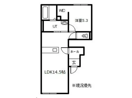 MONOQLOI(1LDK/1階)の間取り写真