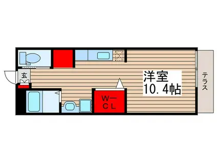 アース・ヒルズ北松戸(ワンルーム/1階)の間取り写真