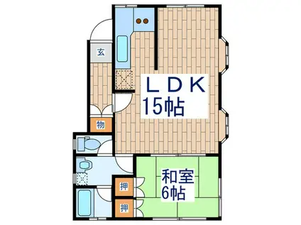 ハイツOHSAWA(1LDK/1階)の間取り写真