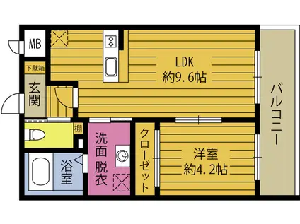 カーサ ラ・ルーチェ大在(1LDK/3階)の間取り写真