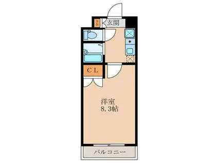 クリムゾン博多(1K/6階)の間取り写真