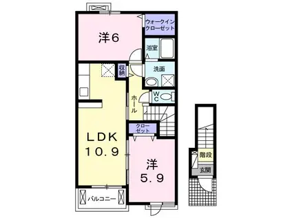 メゾン プラシード(2LDK/2階)の間取り写真