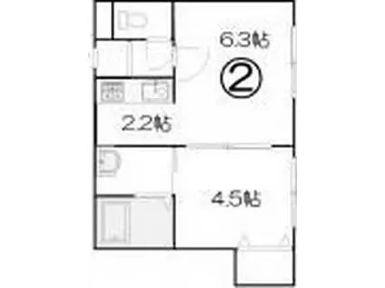 ガーデンヴィラ本通(1DK/1階)の間取り写真